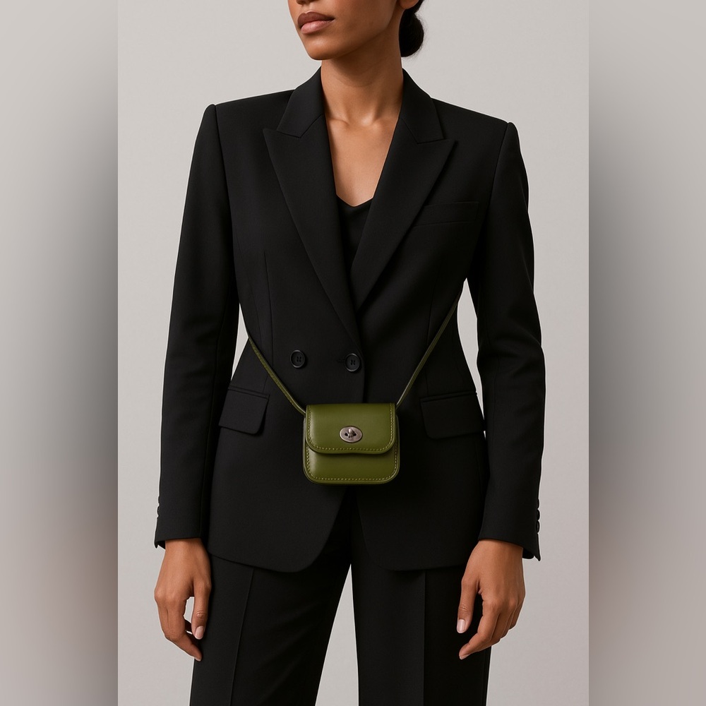 Coachtopia Olive Mini Bag Wallet with Silver Turn-Lock NWT
